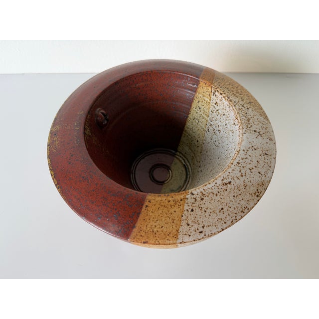 Mid-Century Modern Ted Randall (Alfred, Ny, 1914–1985) Organic Studio Pottery Pedestal Vessel For Sale - Image 3 of 12