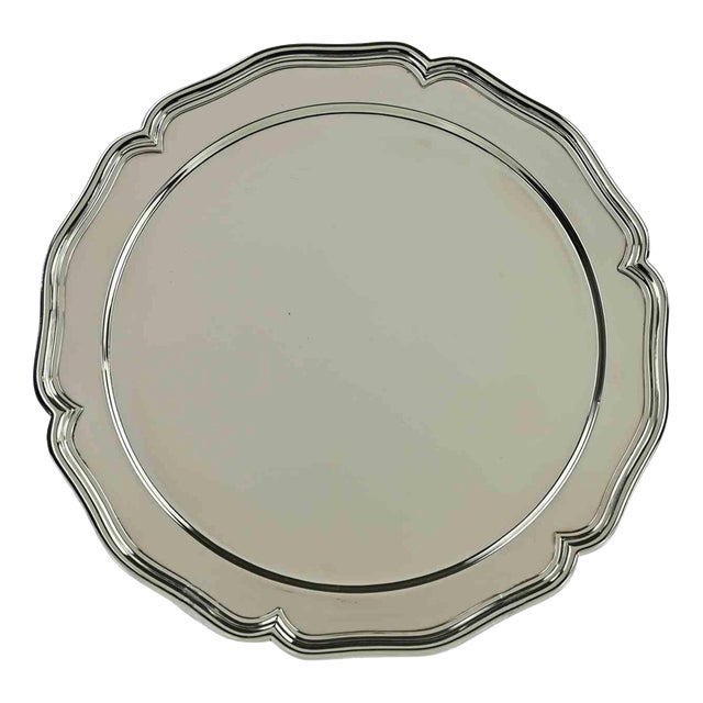 Vintage Silver Plated Centerpiece Serving Plate, Italy, 1970s For Sale