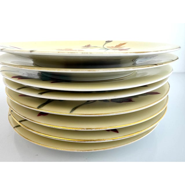 1960s Mid-Century Hand-Painted Japanese Dessert Plates & Stand – Set of 9 For Sale - Image 16 of 16