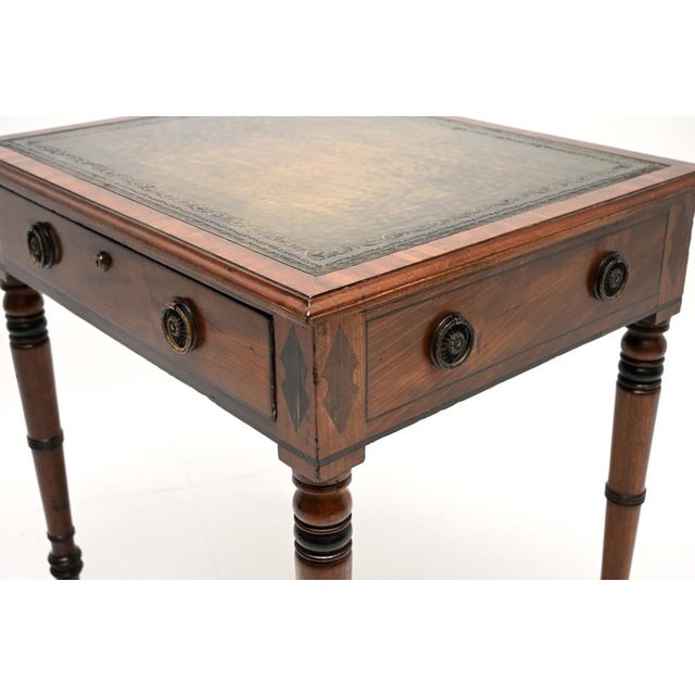 Antique Georgian Leather Top Writing Table, 1800 For Sale - Image 10 of 11