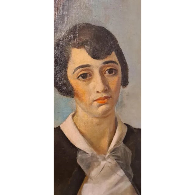 Portrait of Woman, Early 1900s, Oil on Canvas, Framed For Sale - Image 4 of 12