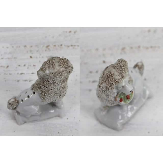 1900s Antique Poodle Dog Tooth Pick Holder, Porcelain, Germany For Sale - Image 10 of 13