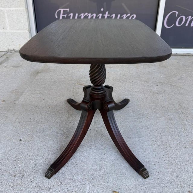 Vintage Brandt Accent Table With Twisted Pedestal Base & Claw Feet For Sale In Raleigh - Image 6 of 12