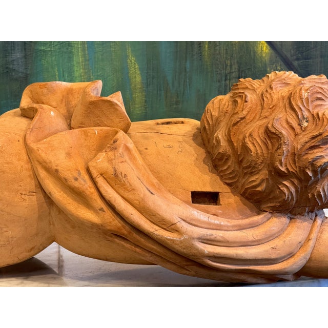 Tan 19th Century Carved Wooden Figure For Sale - Image 8 of 9
