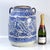 This impressive late 19th to early 20th century Moroccan ceramic vase is hand-painted in deep cobalt blue over a light...