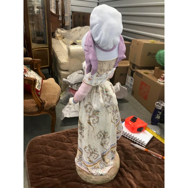 Late 19th Century Late 19th Century Vion & Baury Statue Porcelain Lady From France in Lavender For Sale - Image 5 of 5