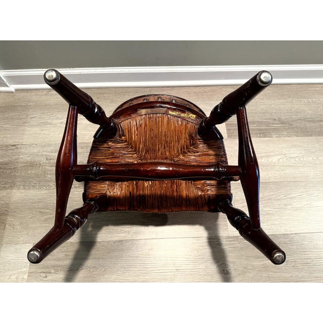 Antique Paine Furniture Co. Boston Child's Windsor Armchair With Original Rush Seat For Sale - Image 14 of 17