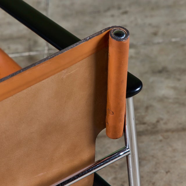 Charles Pollock Tan Leather Sling Chair for Knoll For Sale - Image 16 of 18
