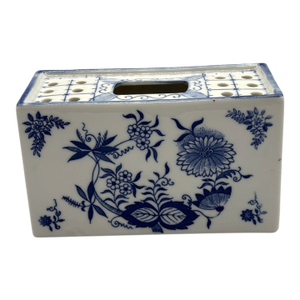 Vintage MCM Andrea by Sadek Porcelain Blue Onion Frog Brick Vase