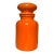 Vintage Mid Century Modern Bright Orange Apothecary Lidded Jars, Set of 3 For Sale