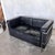 Metal Mid-Century Black Leather and Chrome Two Seater Sofa by Le Corbusier For Sale - Image 7 of 10