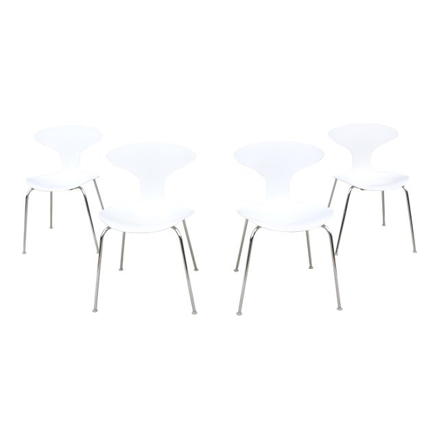 Modern Ross Lovegrove for Bernhardt Design Orbit Stacking Dining Chairs Set of 4 For Sale