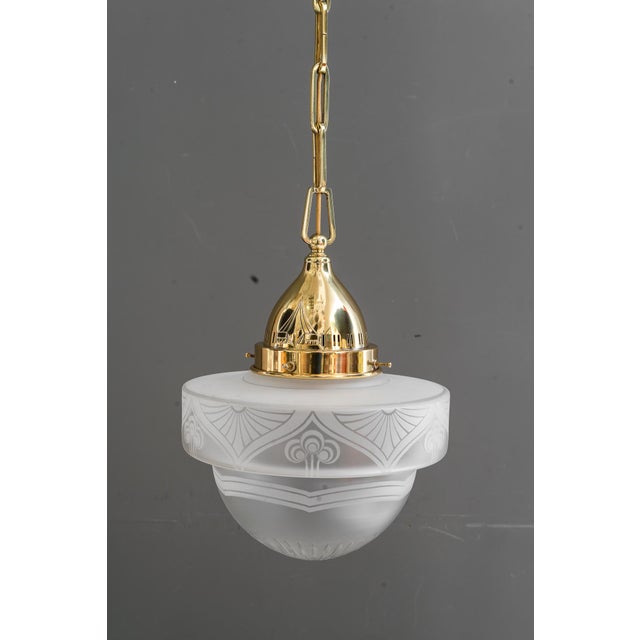 Art Deco Pendant with Glass, Vienna, 1920s For Sale - Image 3 of 18