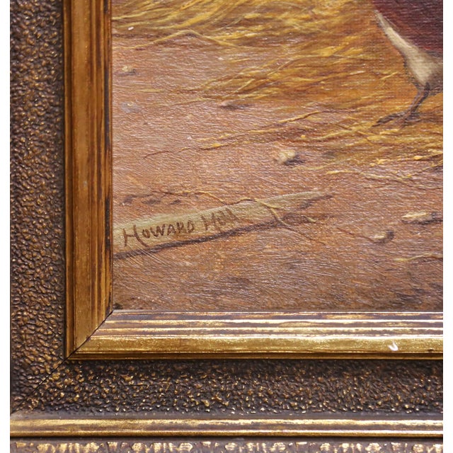 19th Century English Farmyard Oil on Canvas Painting Signed Howard Hill For Sale - Image 4 of 11