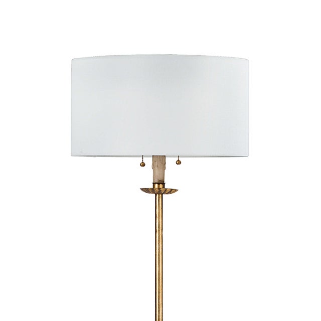 Transitional Regina Andrew Clove Stem Floor Lamp in Antique Gold Leaf For Sale - Image 3 of 5