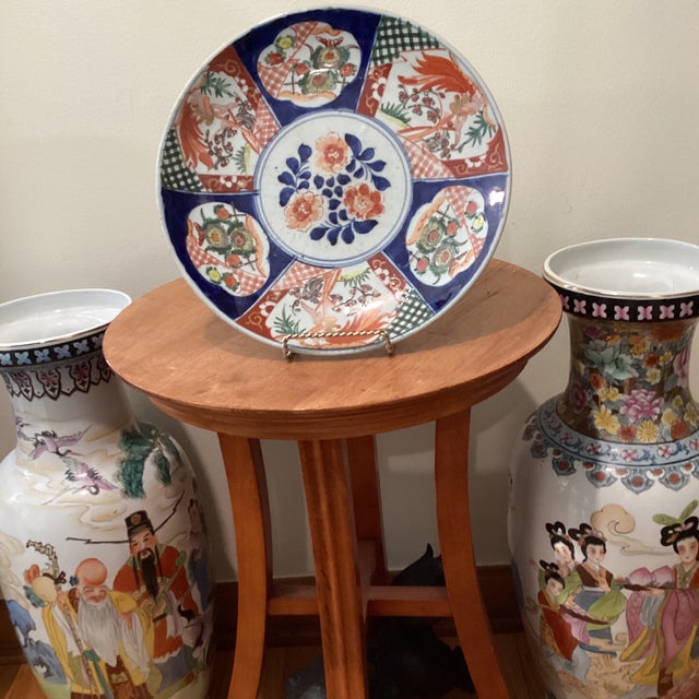 Antique Japanese Imari Porcelain Hand Painted Platter/Charger With Makers Mark For Sale - Image 12 of 12