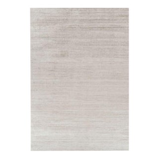 Rug & Kilim’s Oversized Textural Rug in Solid Taupe and White Tones and Striae - 11x16 For Sale