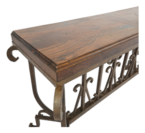 Mexports by Susana Molina Mesquite Wood and Iron Console Table