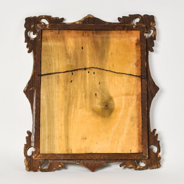 Antique Gold Gilt Wood Mirror With Ornate Corners For Sale - Image 10 of 13