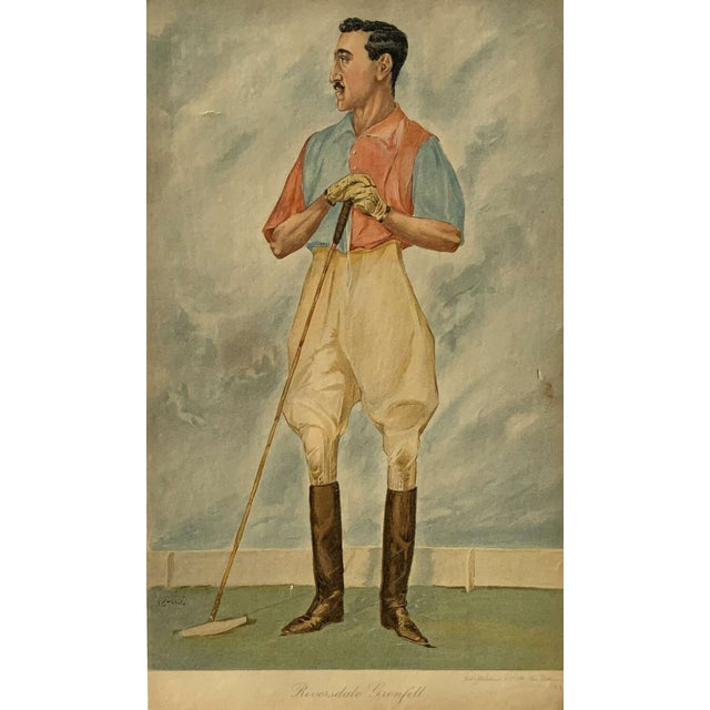 Print Sz: 13 1/2"H x 8 1/4"W Frame Sz: 14 1/4"H x 9"W "Riversdale Grenfell"(1880-1914) by "Emu" (William Dyson 1880-1938)...