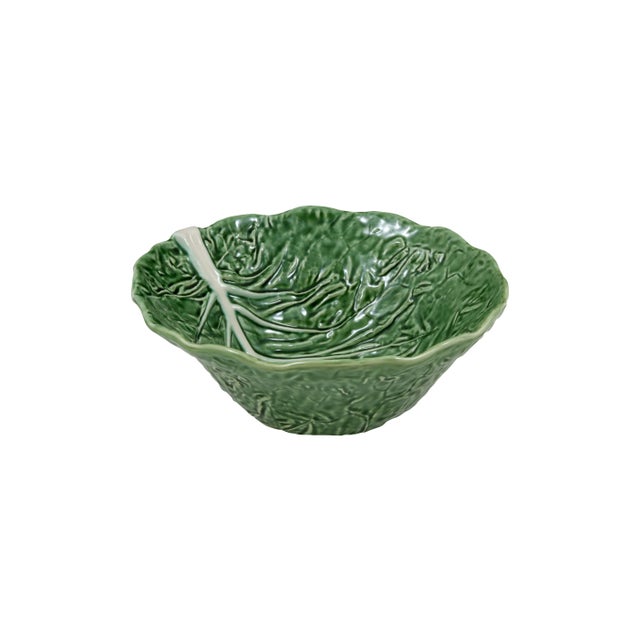 Bordallo Pinheiro Cabbage Deep Salad Bowl 118 oz, Green For Sale - Image 4 of 4