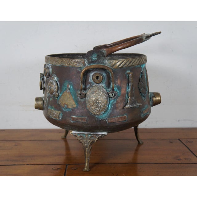 Antique 19th Century Chinese Bronze Ornate Cauldron Pot Planter Tripod For Sale - Image 6 of 13