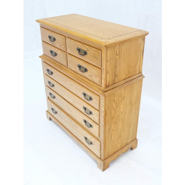 Solid Chestnut 8 Drawers High Chest Dresser Phenomenal Craftsmanship For Sale - Image 9 of 12