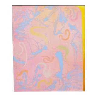 2000 Signed “Swim” Oil on Canvas Abstract Painting by Artist Richard Loving For Sale