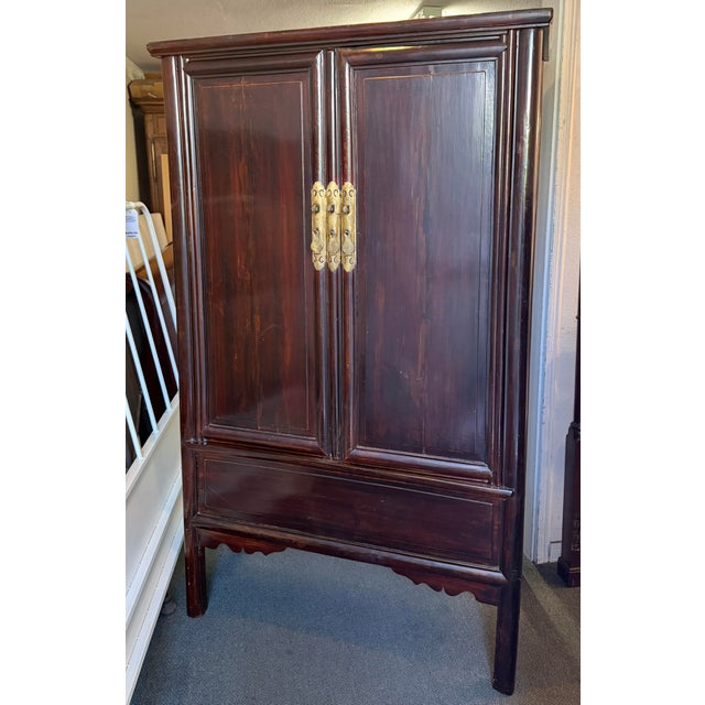 Asian Chinese Wedding Armoire For Sale - Image 3 of 12