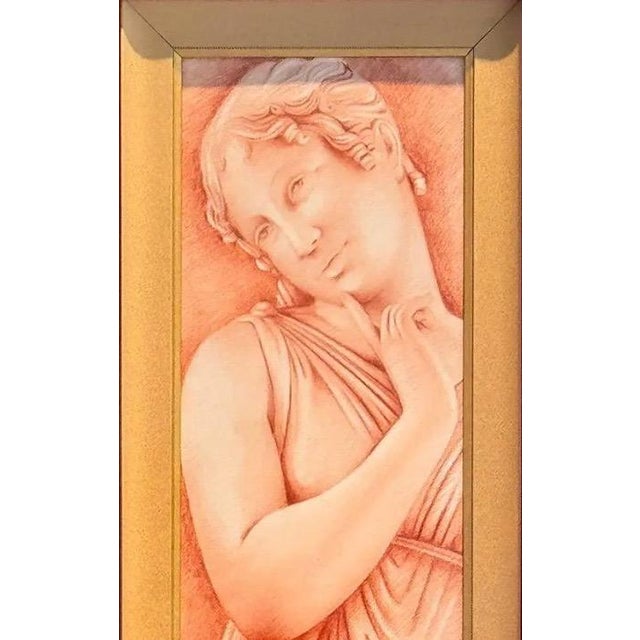 Drawing/Sketching Materials Original Signed Drawing by the Twins Bugagiar Danzatrice Study for the Three Graces Florentine Neo Classical Art For Sale - Image 7 of 15