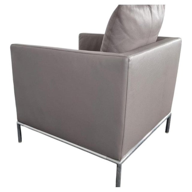George Lounge Chair in Grey Leather by Antonio Citterio for B&B Italia For Sale - Image 3 of 3