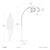1990s Bloom 3-Light Arc Floor Lamp - Black Nickel, Black Marble Base, White Satin Shade, Dimmer For Sale - Image 9 of 10