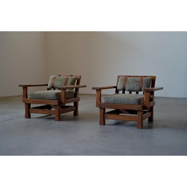 Wood Brutalist Armchairs, Europe, 1960s, Set of 2 For Sale - Image 7 of 18