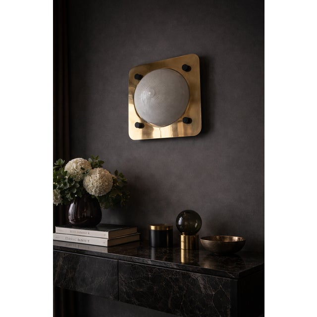 Mid-Century Modern Brass and Glass Wall Lamp by Sergio Mazza, Italy, 1970s For Sale - Image 3 of 18