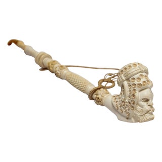 Carved Turkish Meerschaum Pipe, Moorish Style, Hand-Crafted, 1950 For Sale