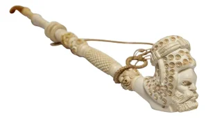 Carved Turkish Meerschaum Pipe, Moorish Style, Hand-Crafted, 1950