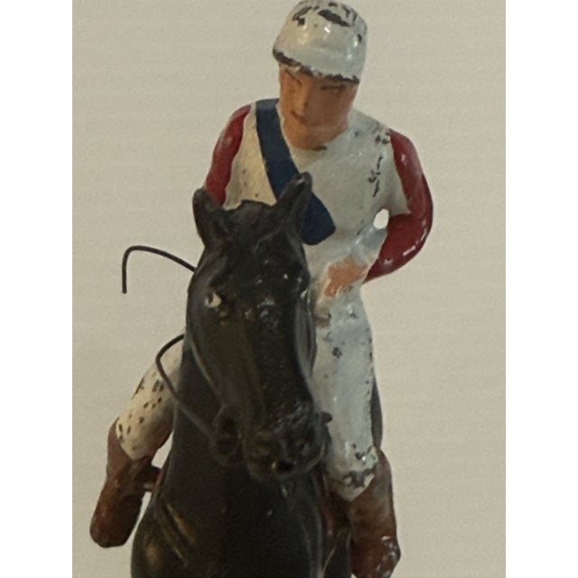 Metal Vintage American Cast Metal Racehorse & Jockey Figures — Set of 3 — Made in u.s.A. For Sale - Image 7 of 12