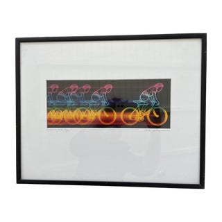 1988 "Breaking Away" Bike Riding Postmodern Neon Still Life Numbered Photograph by Alex Pietersen, Framed For Sale