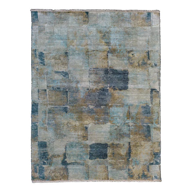 Rug with Pattern in Cool Tones For Sale