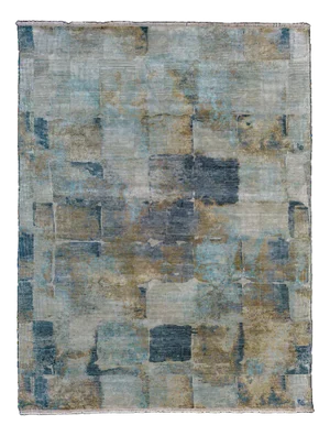 Rug with Pattern in Cool Tones