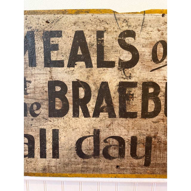 Antique Braeburn Hotel Guilford Maine Painted Wooden Roadside Advertising Sign, C. 1920-1935 For Sale - Image 16 of 18