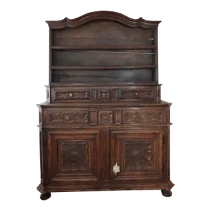 18th Italian Walnut Carved Cupboard Vaisselier
