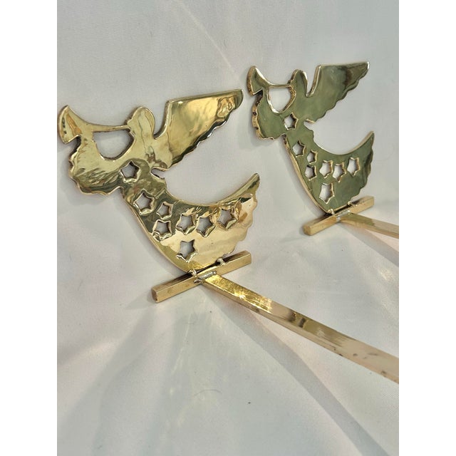 These brass Angel Christmas Stocking Hangers are perfect for a mantle or cabinet shelf - where ever you choose to display...