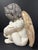 Late 20th Century Vintage Carved Solid Wood Sitting Angel With Glass Eyes Sculpture For Sale - Image 5 of 8