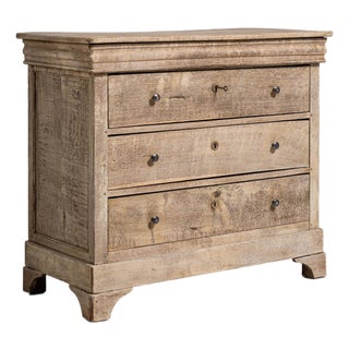 1880-1889 France Whitewashed Oak Whitewashed Oak Commode For Sale