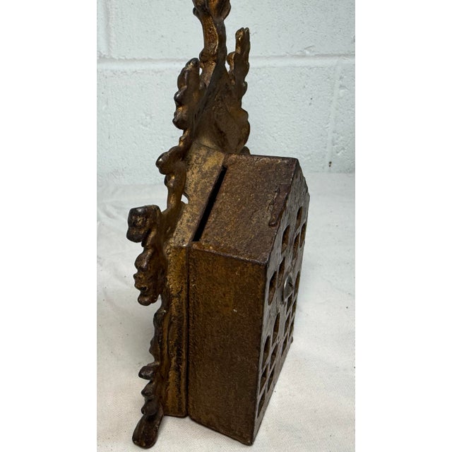 Antique 19th Century Victorian Cast Iron Bear & Beehive Original Still Coin Bank For Sale - Image 11 of 13