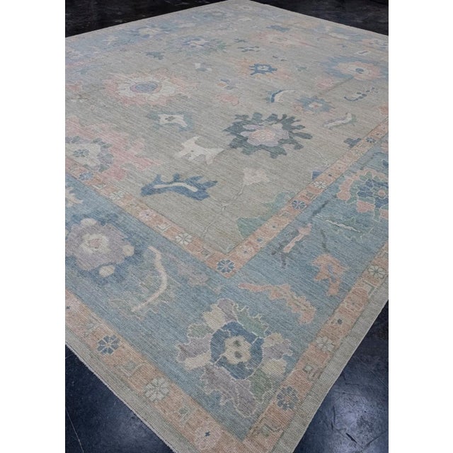 Turkish Turkish Oushak Rug 12' x 14'11" For Sale - Image 3 of 8