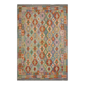 1990s 1990s Shabby Chic Kilim Blue Gray Wool Rug - 8'3" X 9'8"