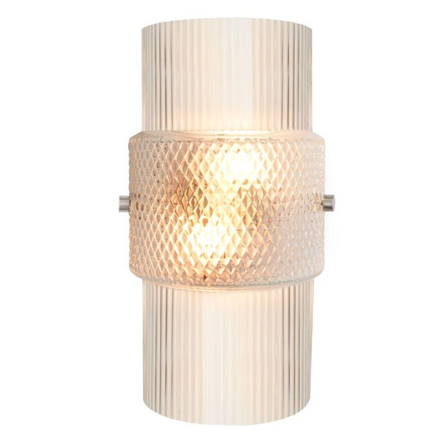 Contemporary Contemporary Mimo by Oggetti White Hand-Blown Venetian Glass Wall Sconce For Sale - Image 3 of 3