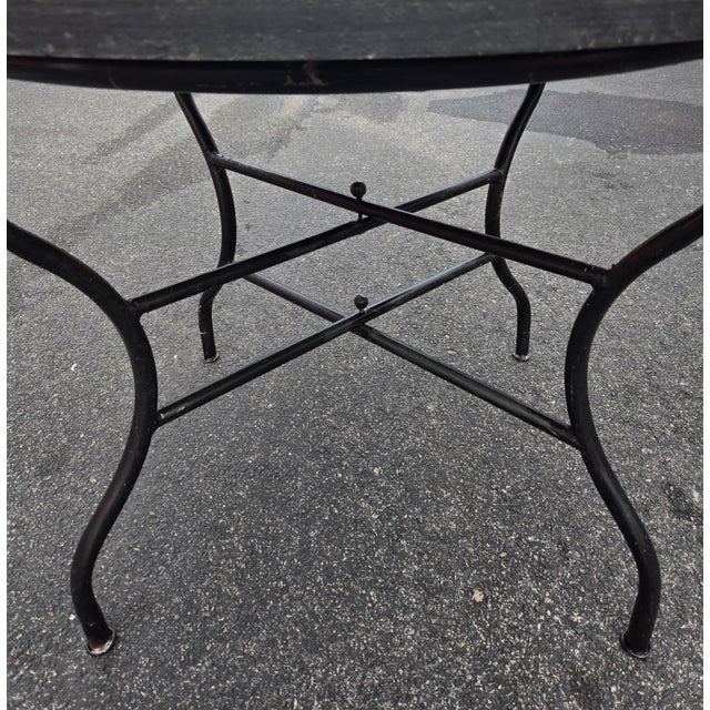 2020s 40" Handcrafted 2 Shades of Blue Rafraf Moroccan Mosaic Table For Sale - Image 5 of 7